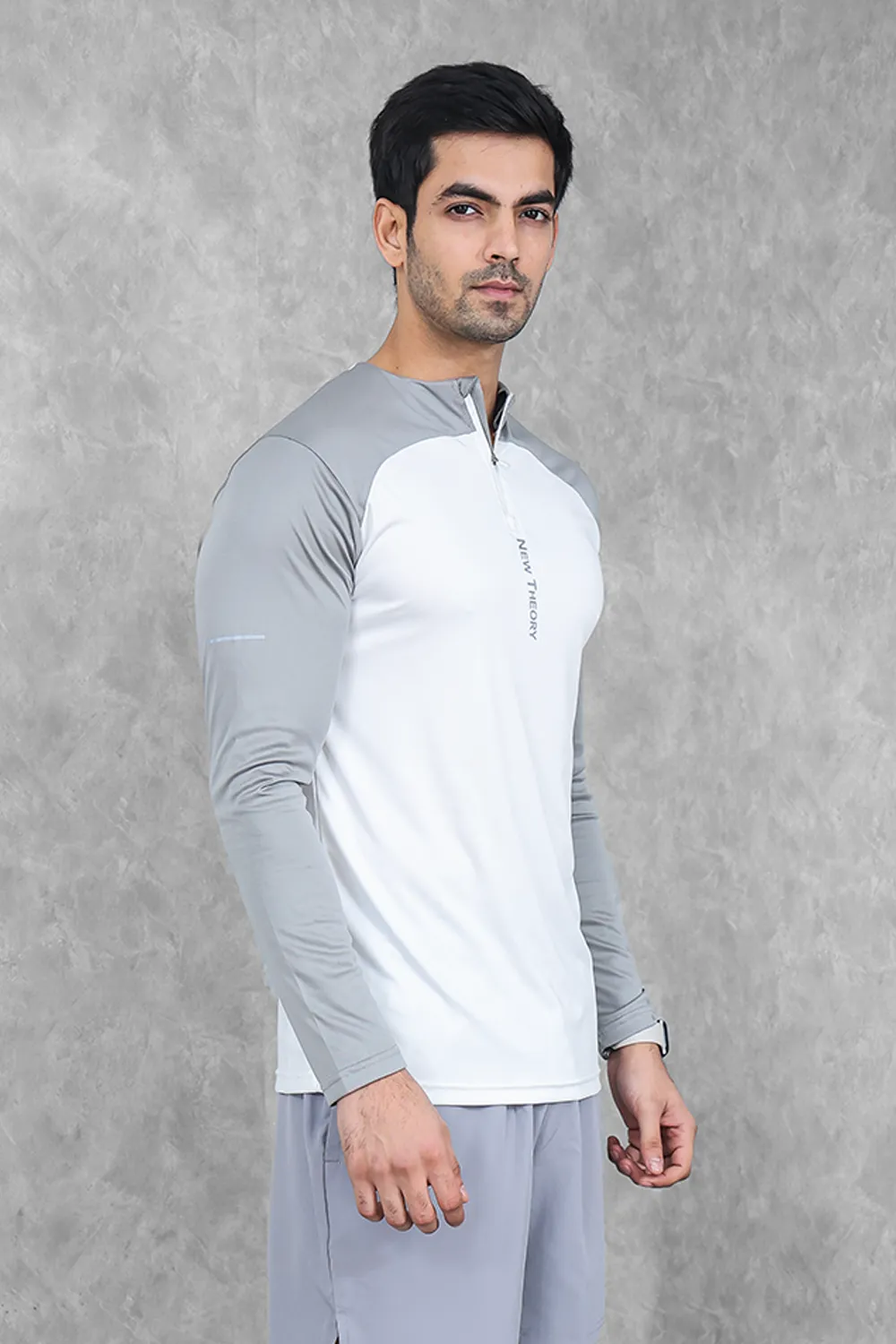 Active Two-Tone 1/4 zip - White/Grey