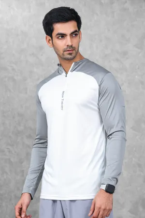 Active Two-Tone 1/4 zip - White/Grey