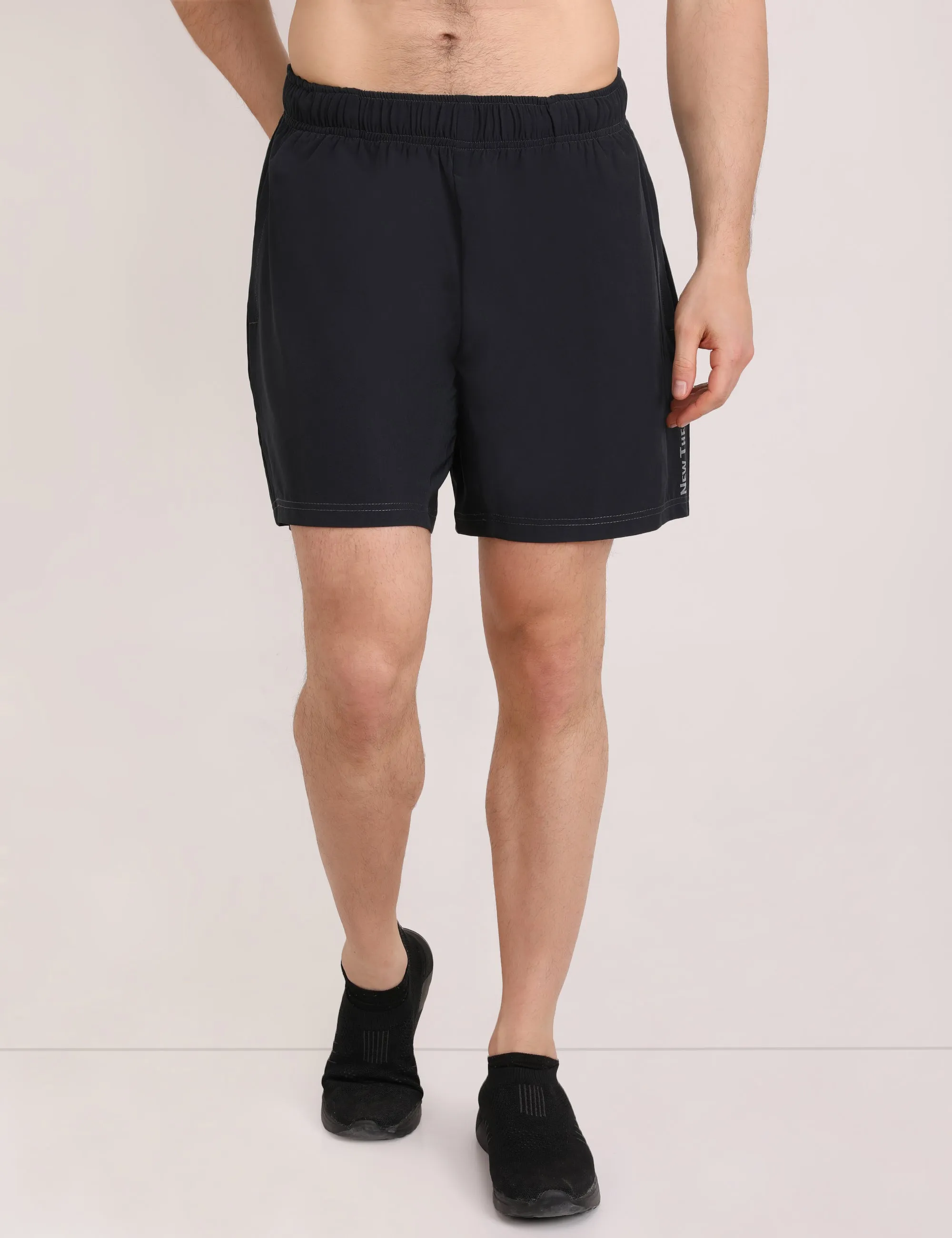 Active Two-tone T-shirt   Shorts set- Grey/Black & Black