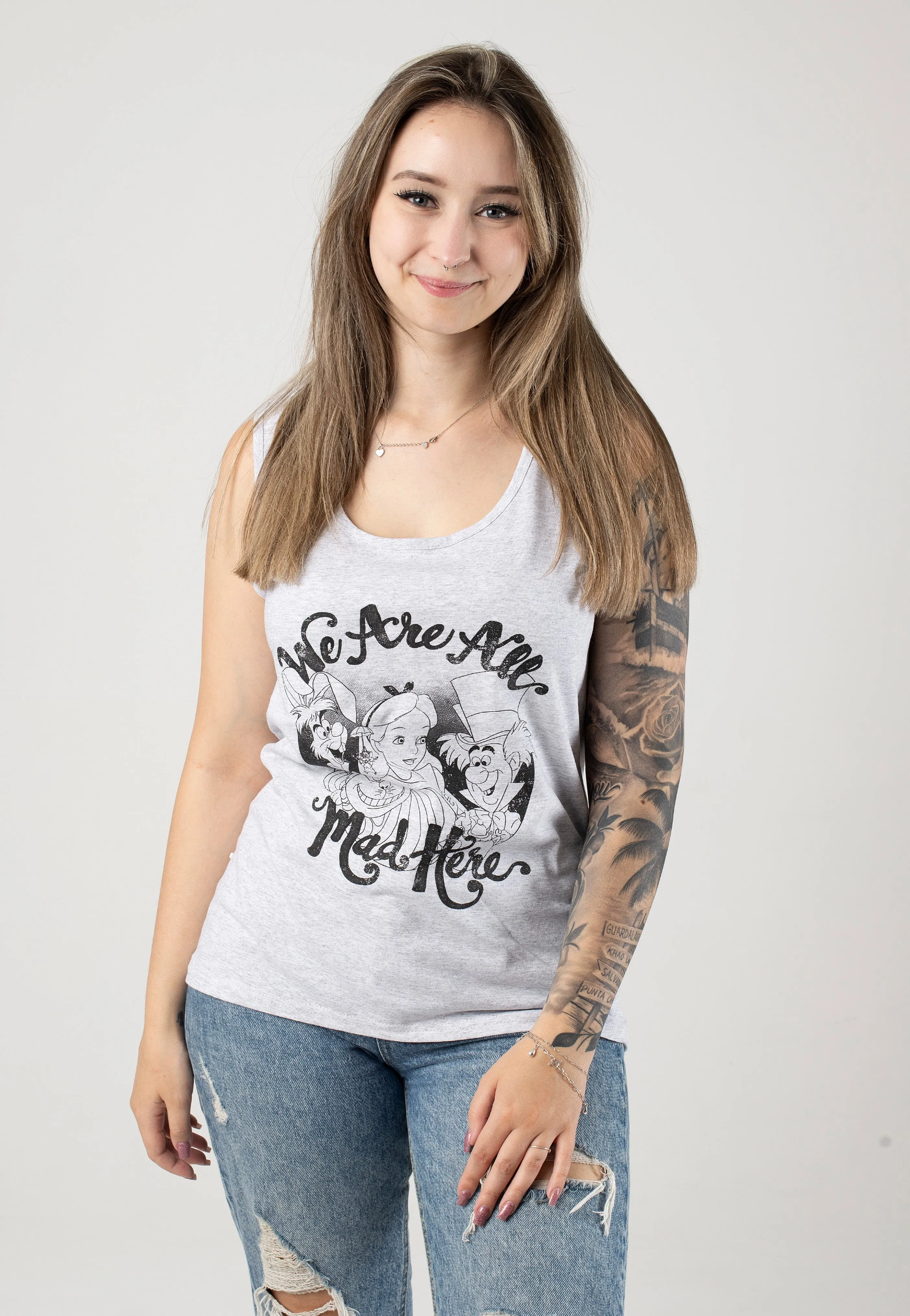 Alice In Wonderland - All Mad Here Grey - Tank