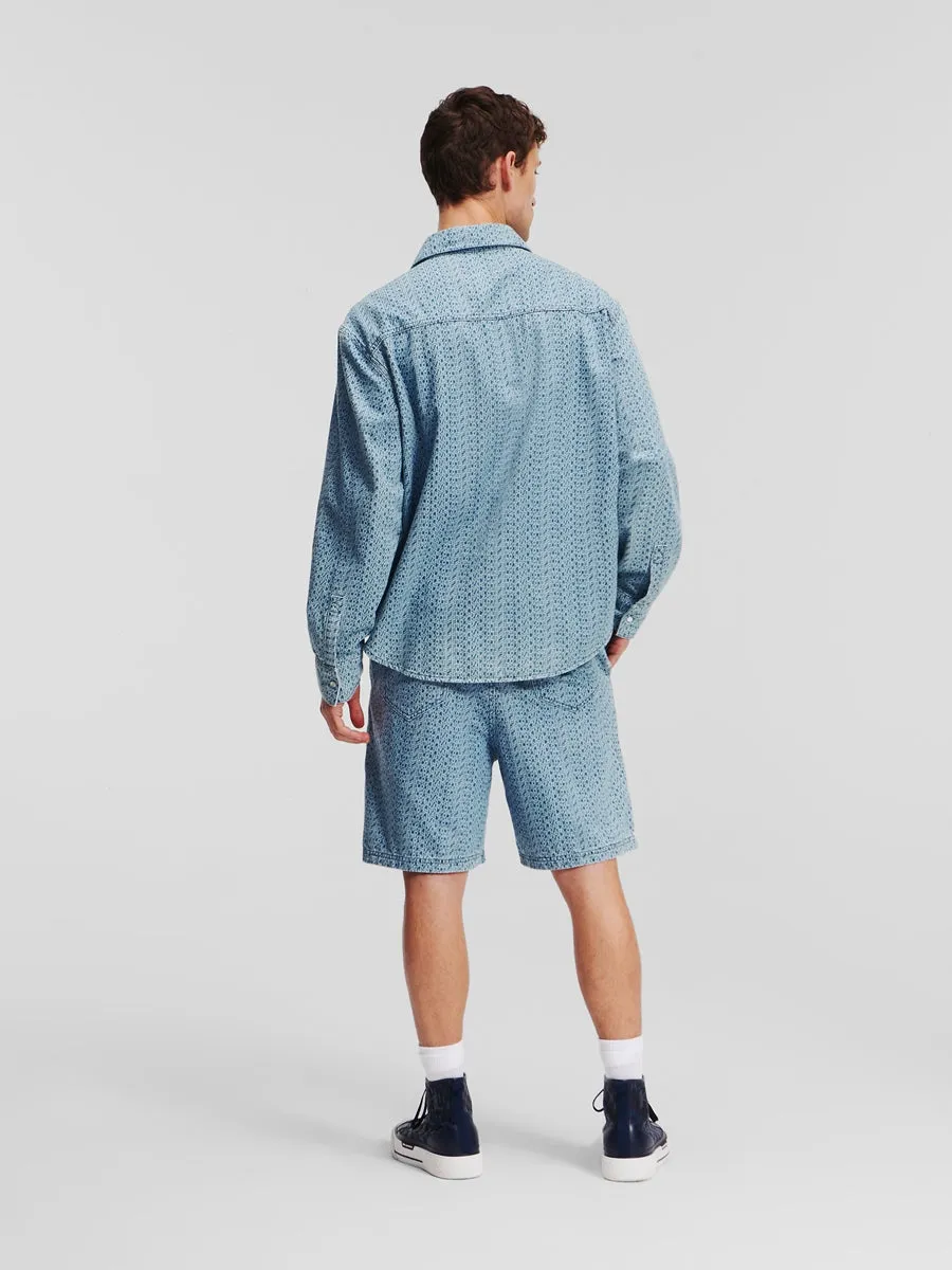 ALL-OVER KARL LOGO DENIM SHIRT