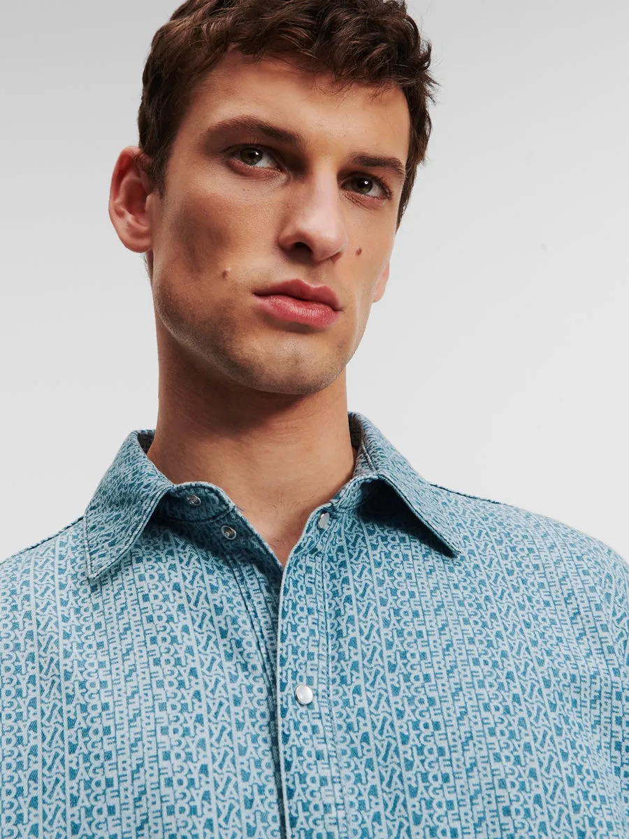 ALL-OVER KARL LOGO DENIM SHIRT