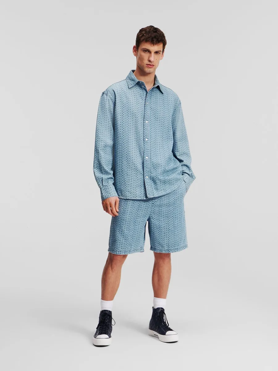 ALL-OVER KARL LOGO DENIM SHIRT