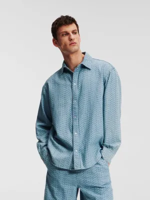 ALL-OVER KARL LOGO DENIM SHIRT