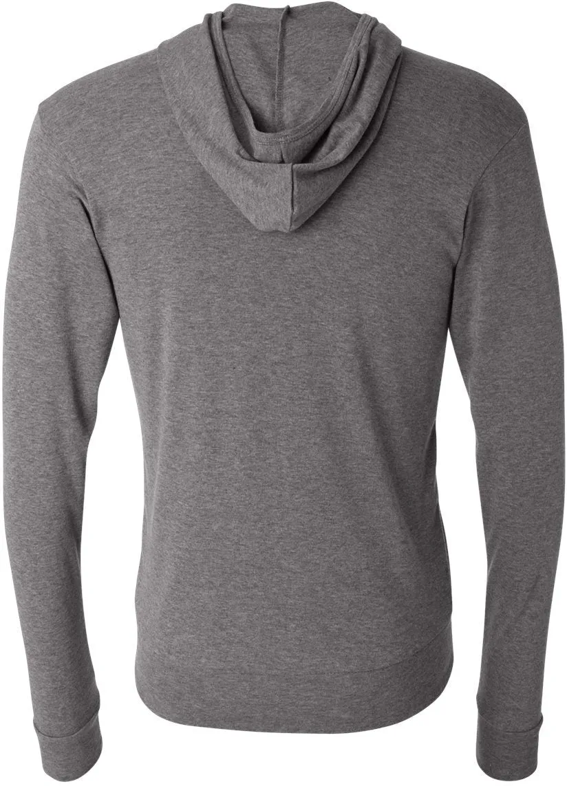 Bella Canvas Unisex Triblend Lightweight Full-Zip Hooded Long Sleeve Tee