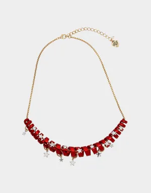BETSEYS HOLIDAY COIL NECKLACE RED Betsey Johnson