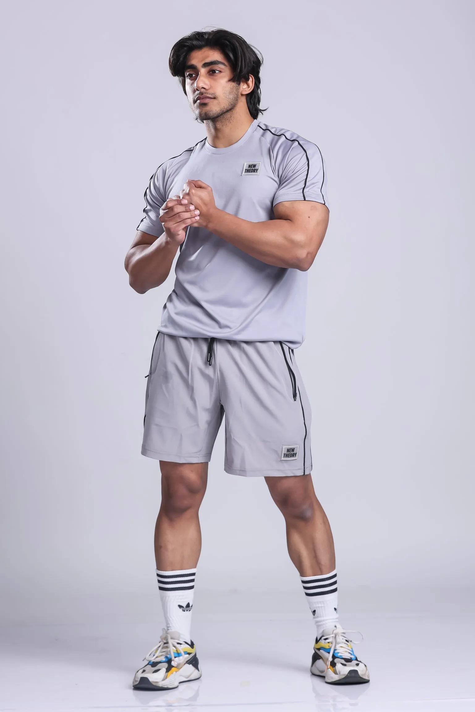 Essential Performance T-shirt & Shorts Set- Grey
