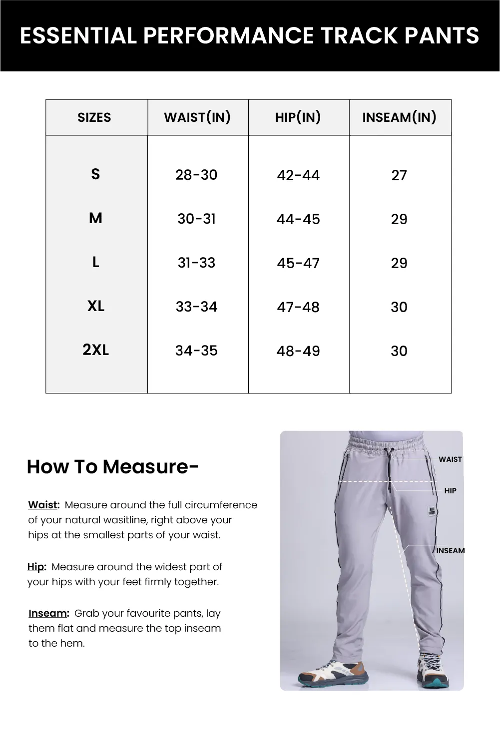 Essential Performance Track pants- Grey