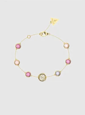 Gold Pink Crystal Bracelet Guess