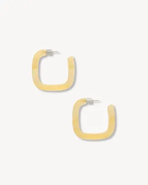 Midi Square Hoops: Citrine