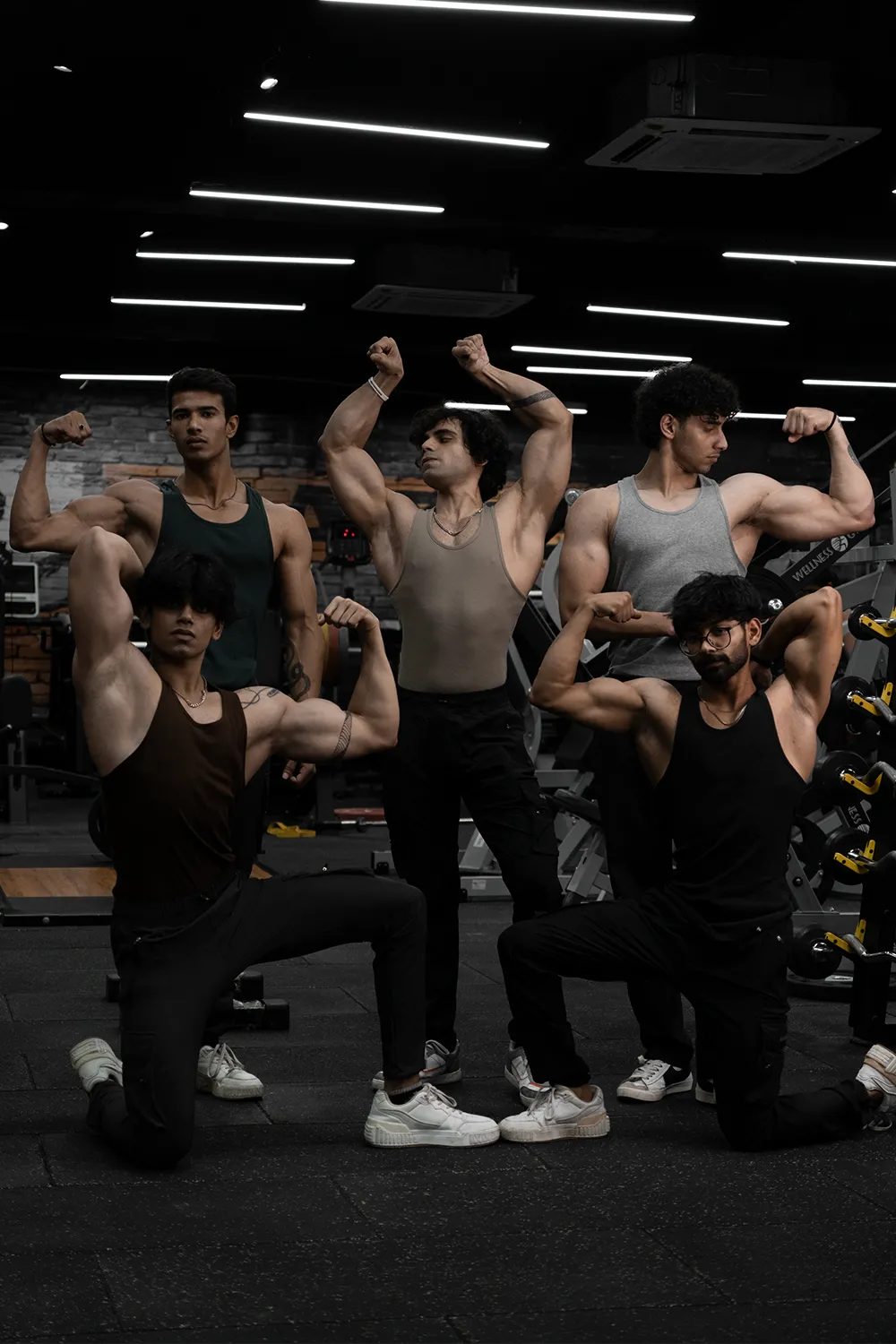 Muscle-Up Ribbed Tank - Beige & Impact Woven Cargos - Black