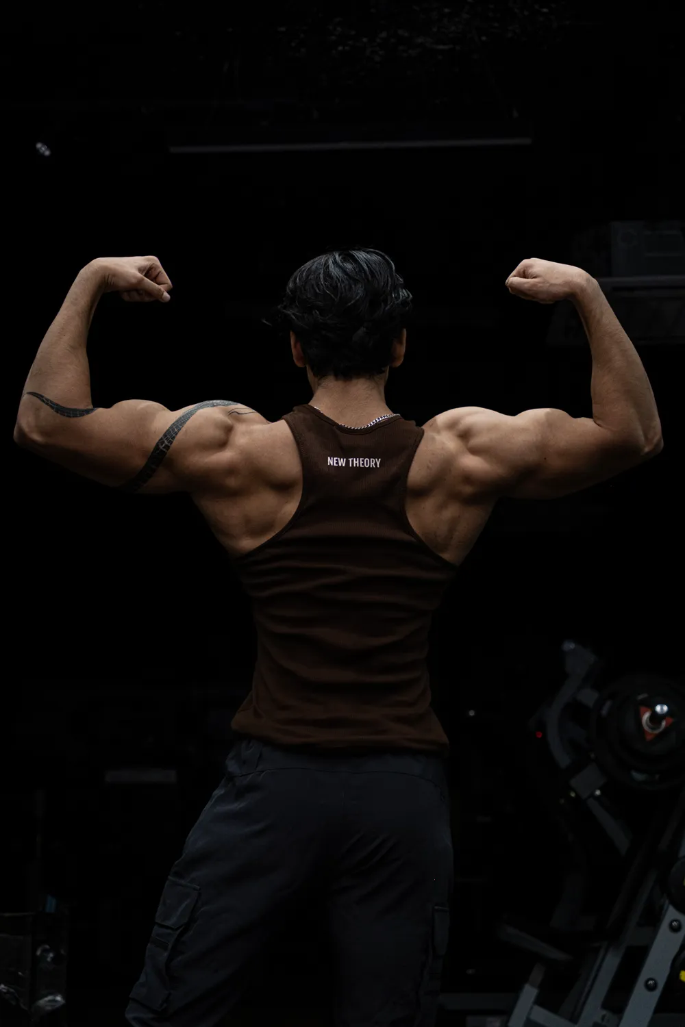 Muscle-Up Ribbed Tank - Brown & Impact Woven Cargos - Black