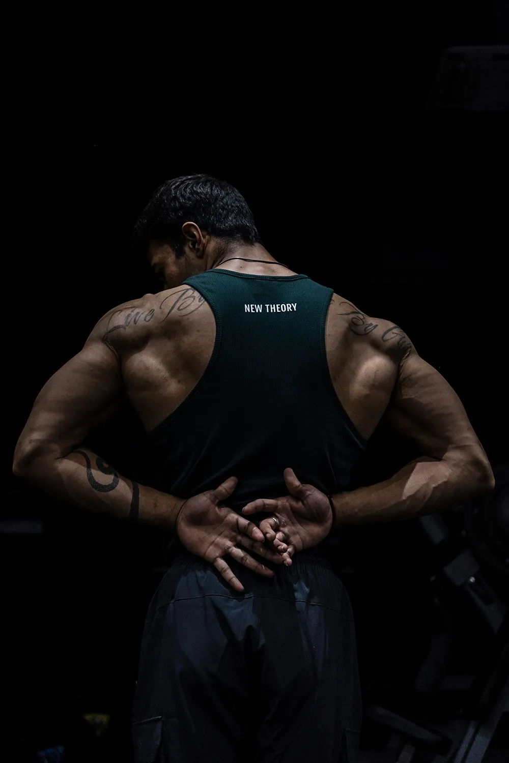 Muscle-Up Ribbed Tank - Green & Impact Woven Cargos - Black
