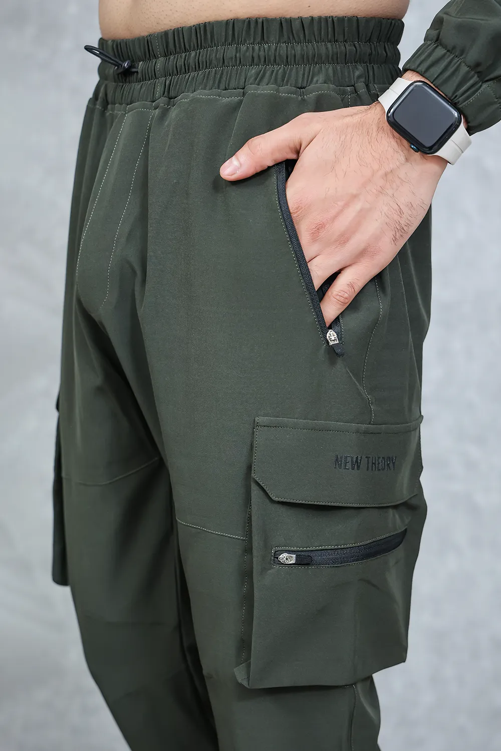 Muscle-Up Ribbed Tank - Green & Impact Woven Cargos - Olive