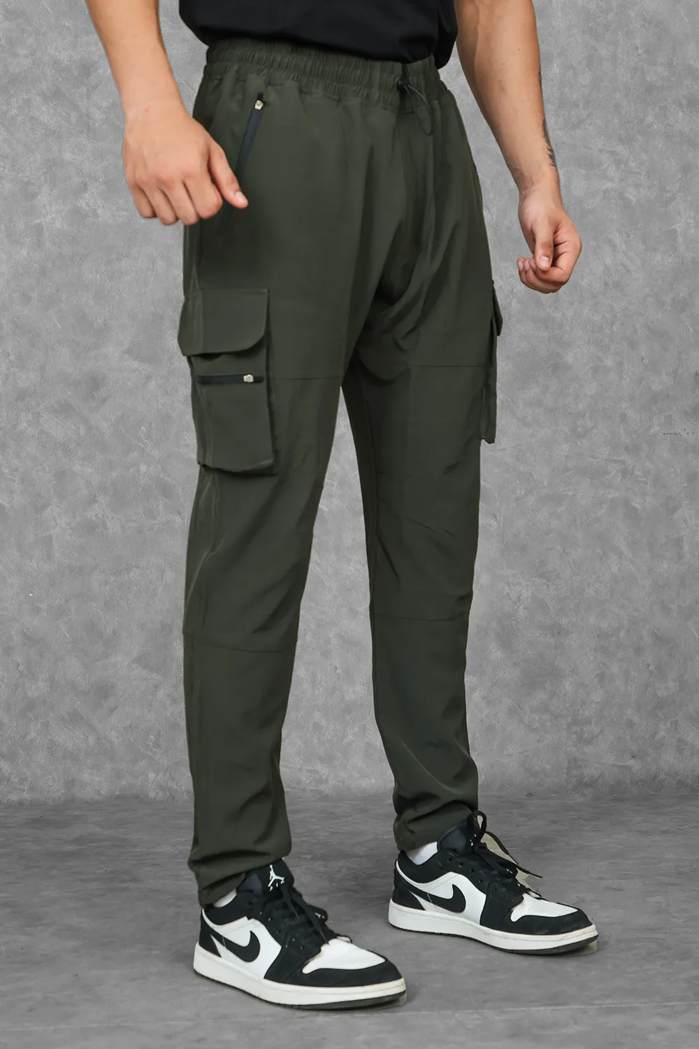 Muscle-Up Ribbed Tank - Green & Impact Woven Cargos - Olive