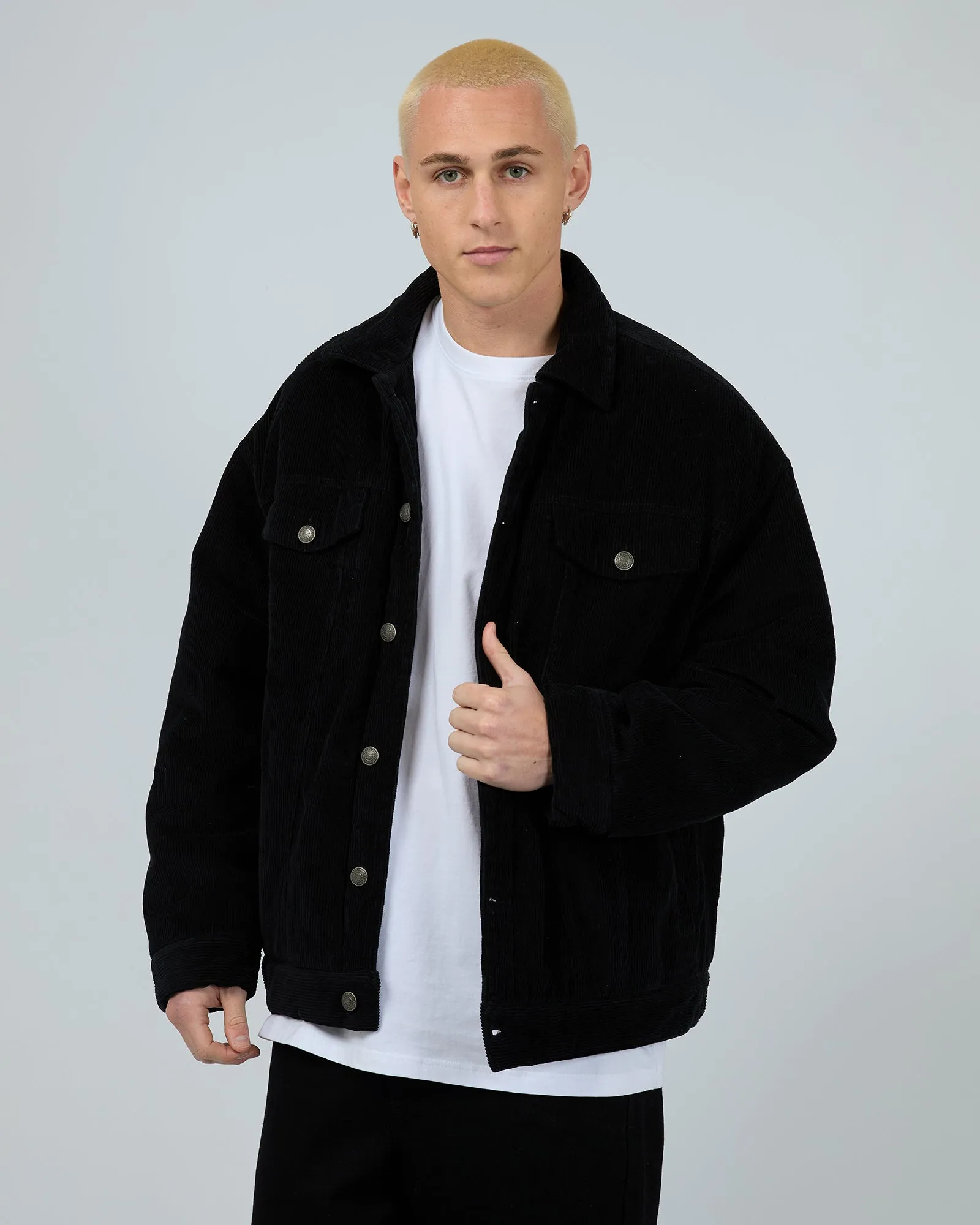 Oversized Cord Jacket Black