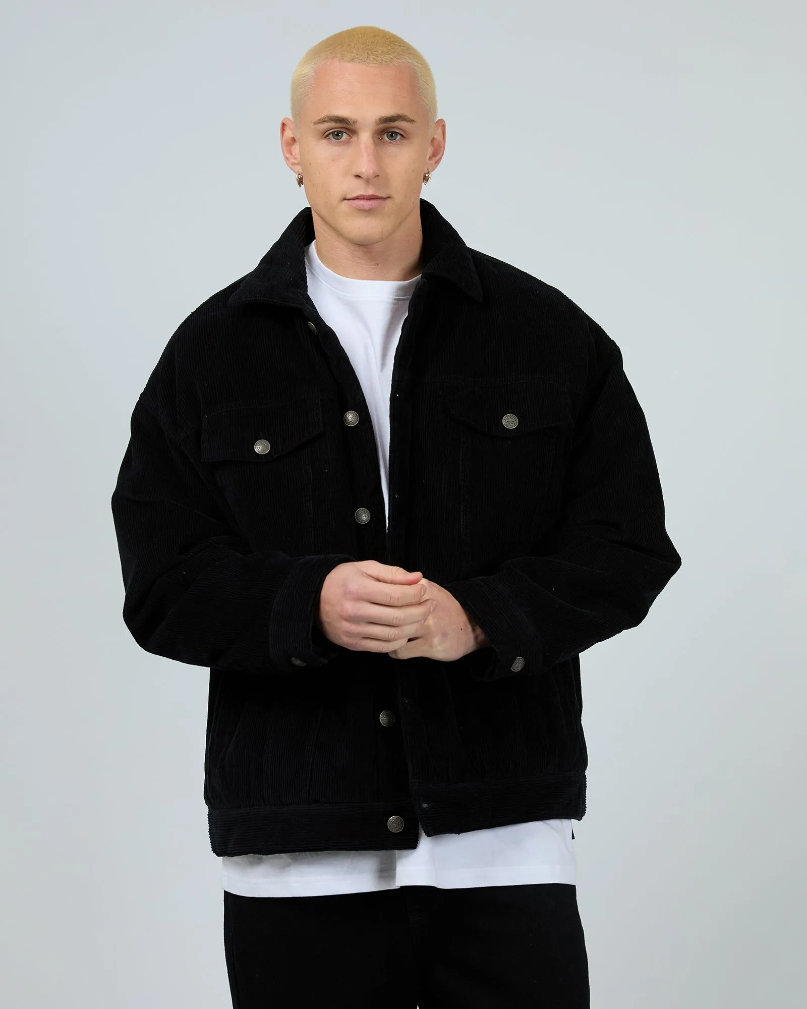 Oversized Cord Jacket Black