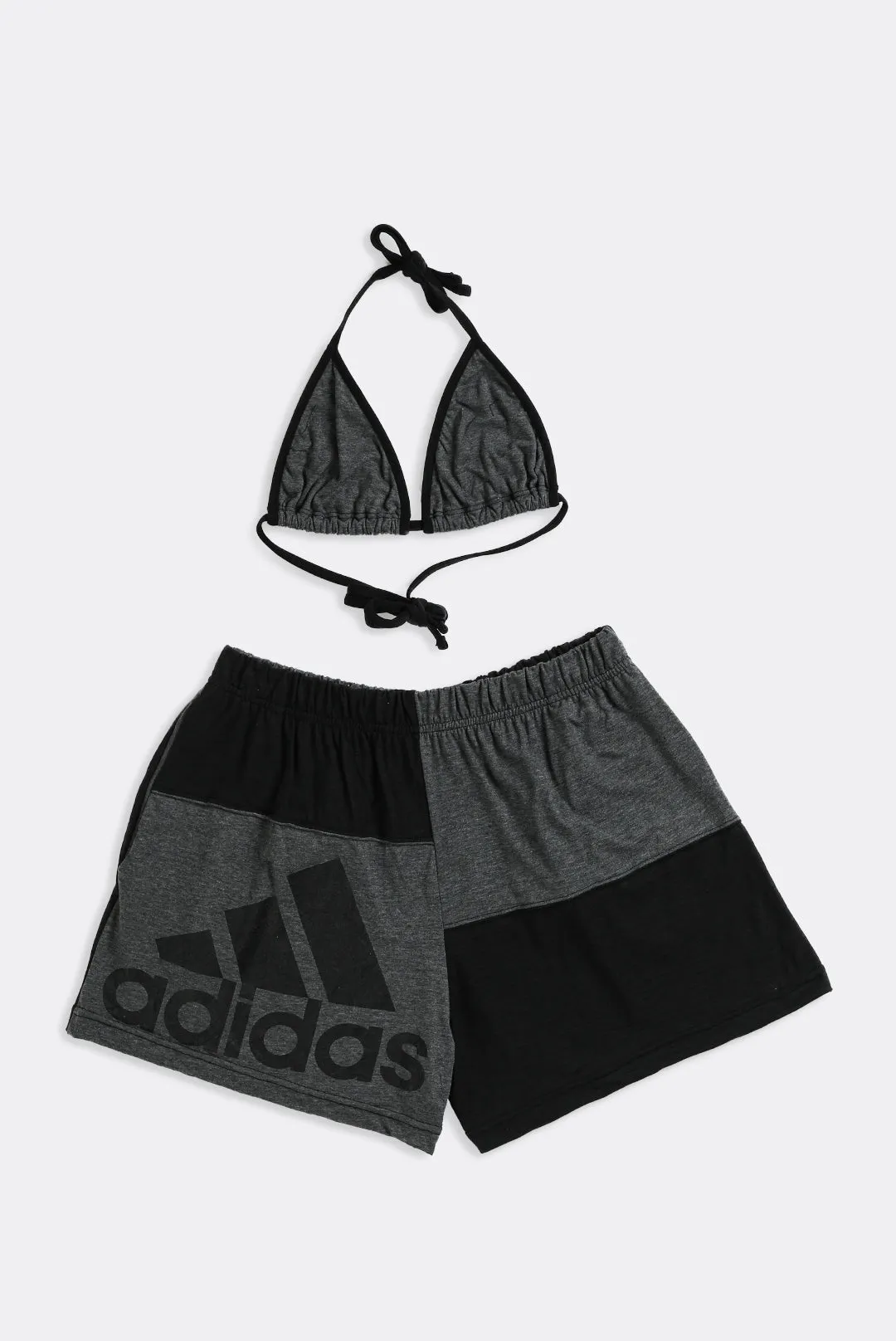 Rework Adidas Patchwork Tee Shorts Set - L Frankie