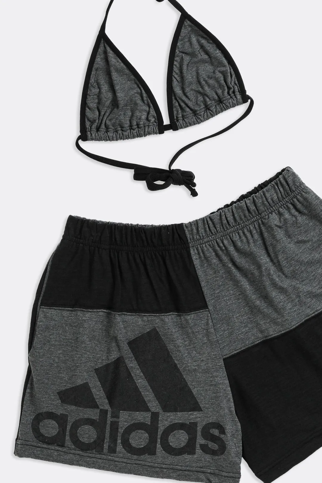 Rework Adidas Patchwork Tee Shorts Set - L Frankie