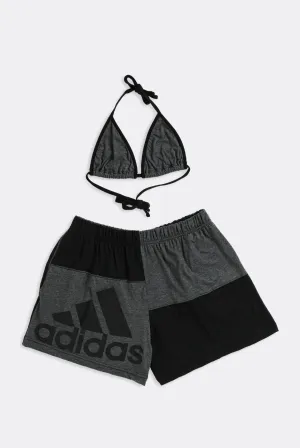 Rework Adidas Patchwork Tee Shorts Set - L Frankie