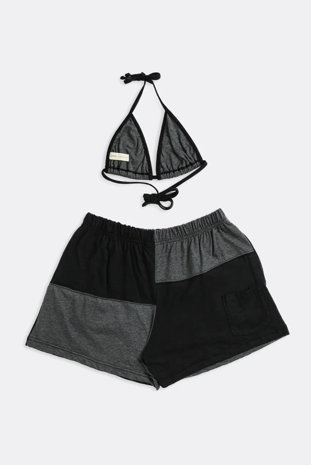 Rework Adidas Patchwork Tee Shorts Set - L Frankie