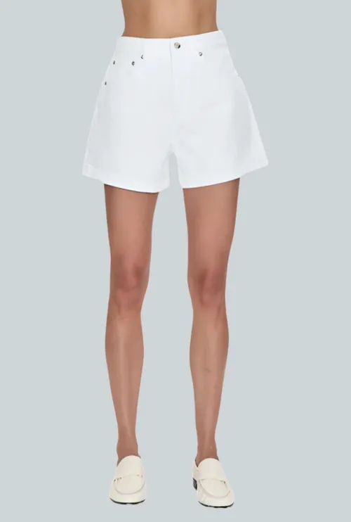 Saige High Rise Short: Polished White
