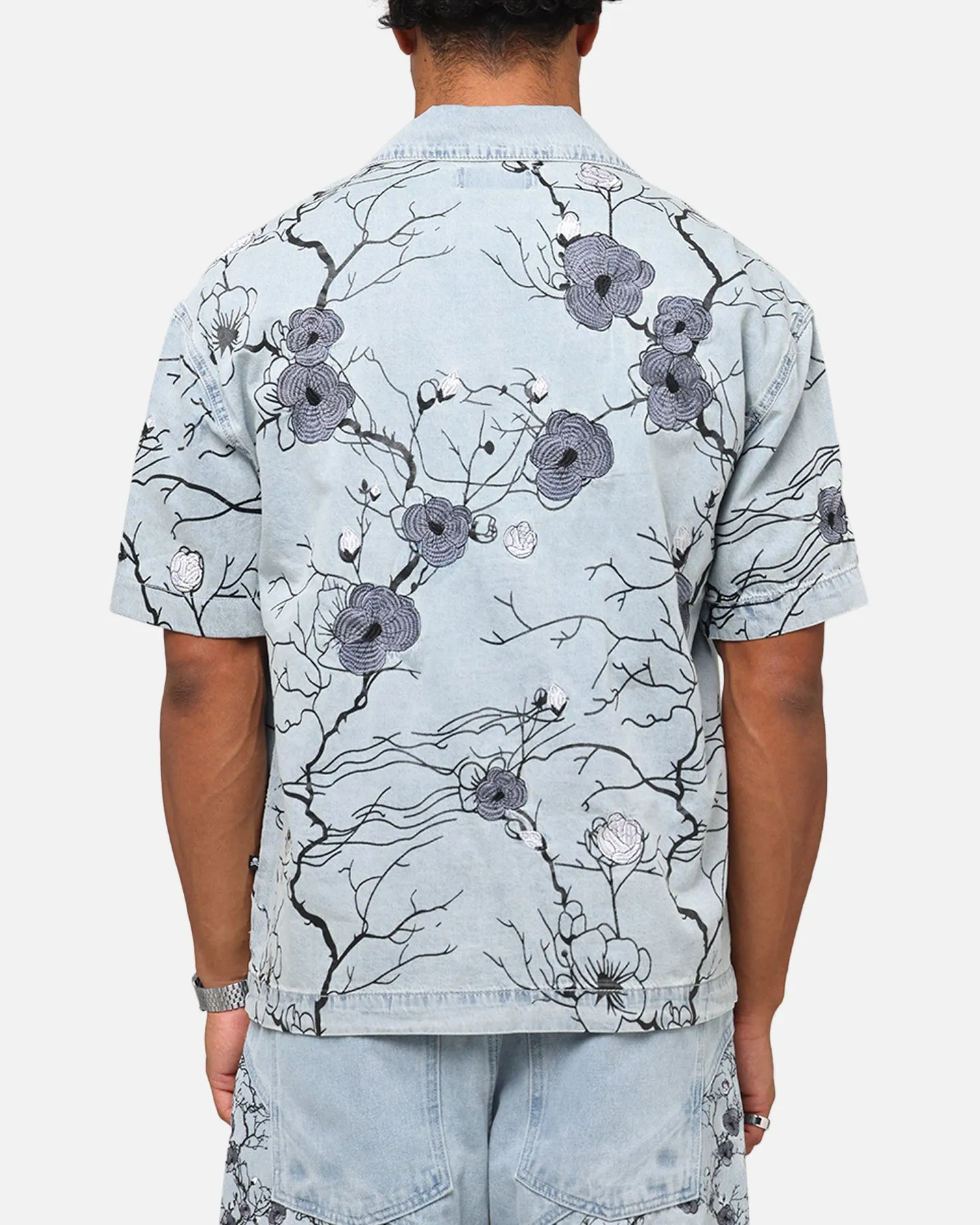Saint Morta Poison Ivy Boxy Denim Shirt Mid Blue