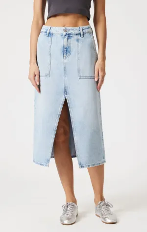 SAVINA BLEACHED DENIM SKIRT