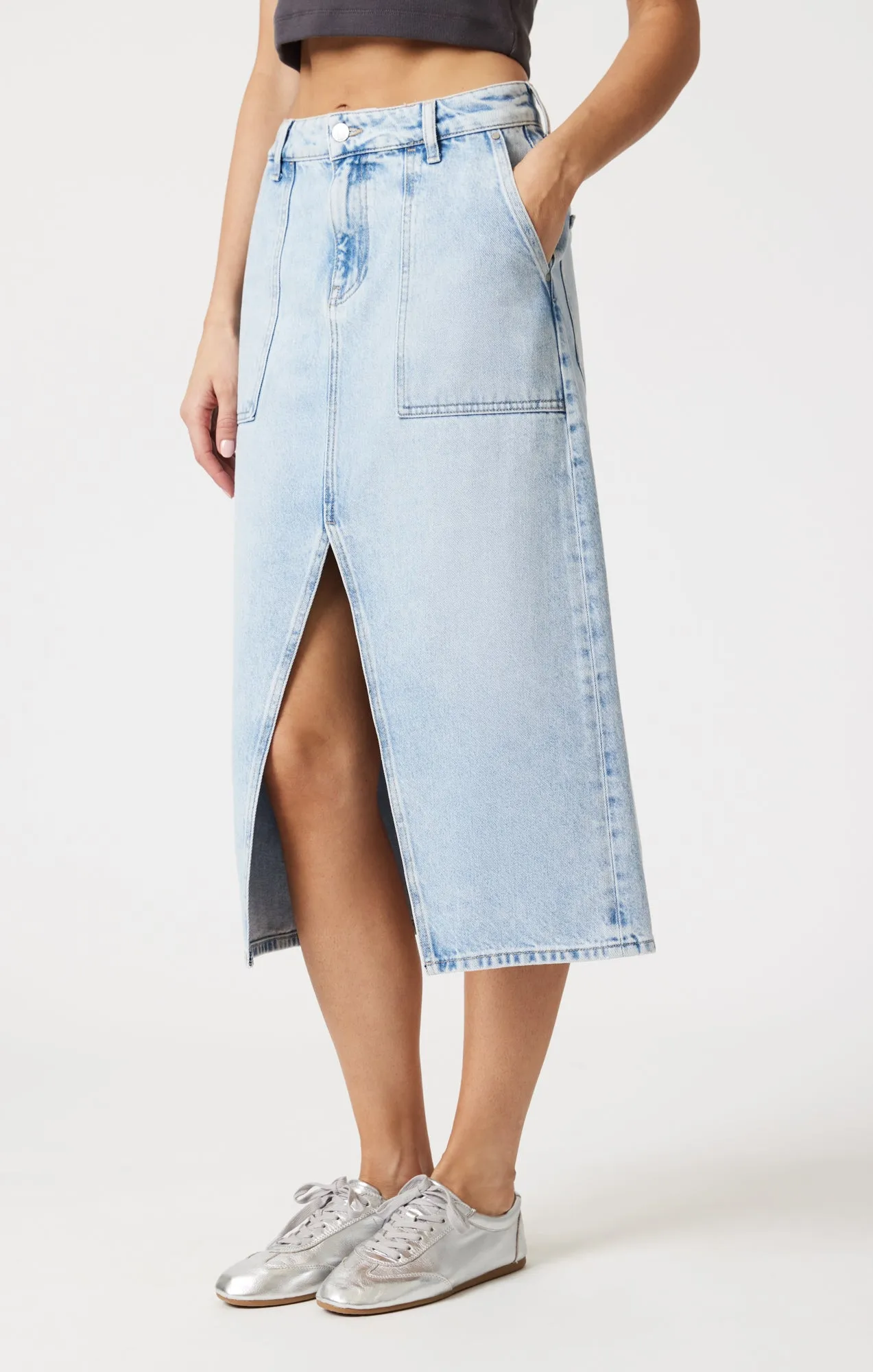 SAVINA BLEACHED DENIM SKIRT