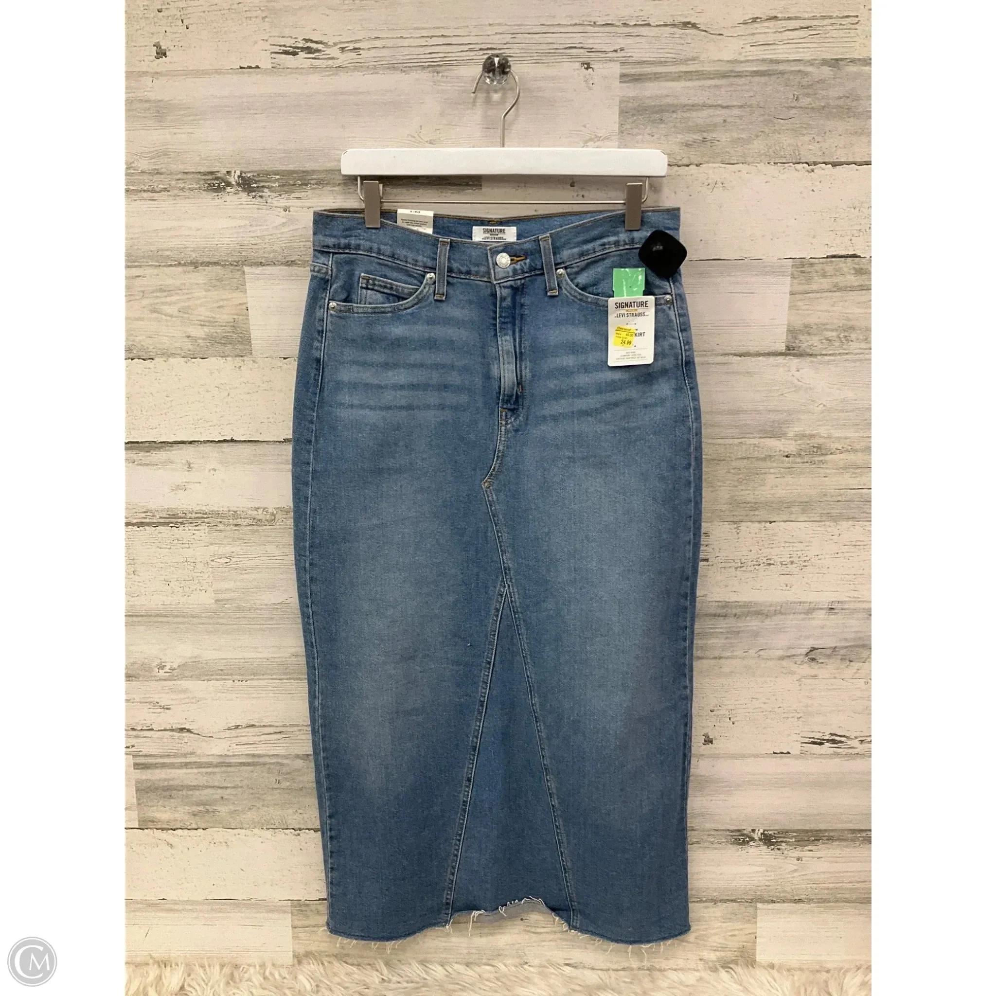 Skirt Maxi By Levis Signature In Blue Denim, Size: 6
