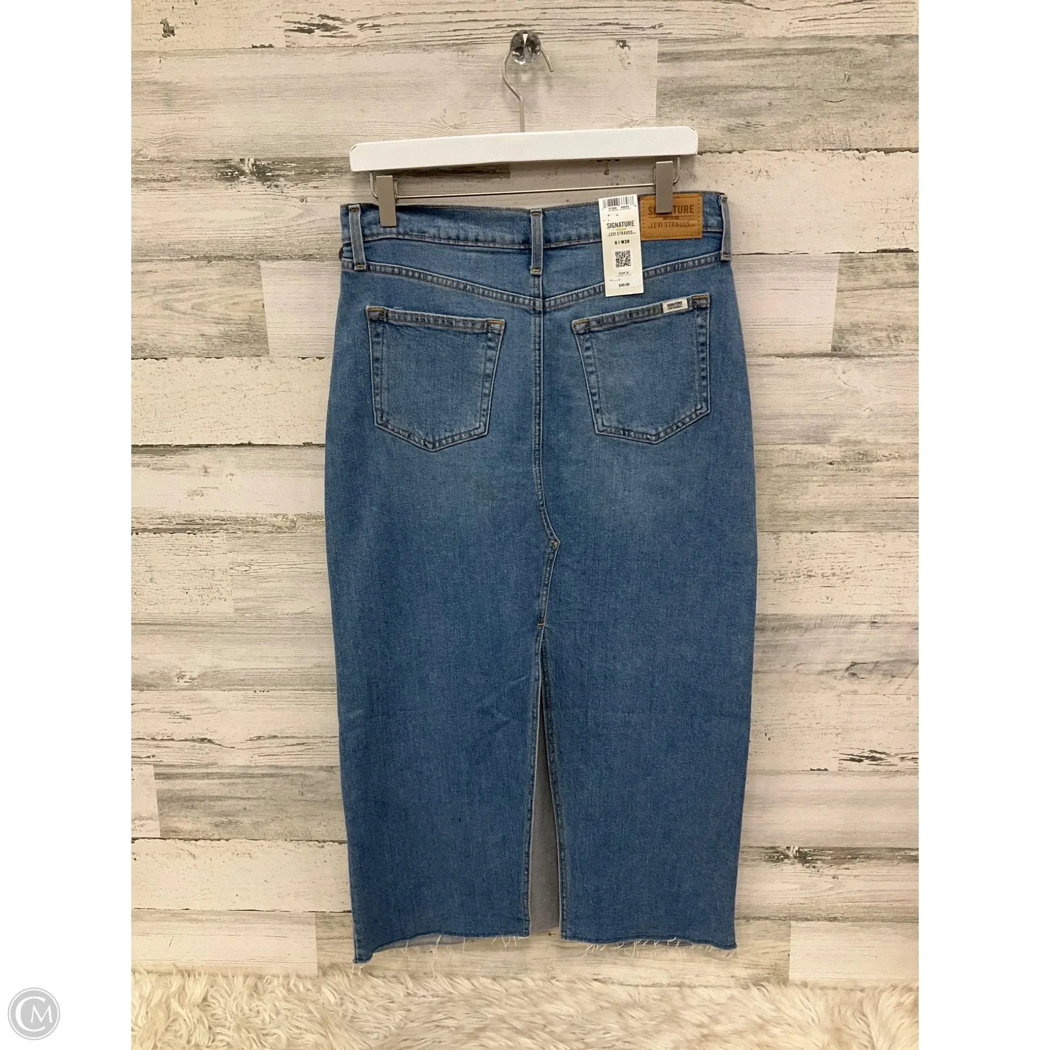 Skirt Maxi By Levis Signature In Blue Denim, Size: 6