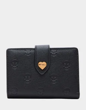 SKULLICIOUS BIFOLD WALLET BLACK Betsey Johnson