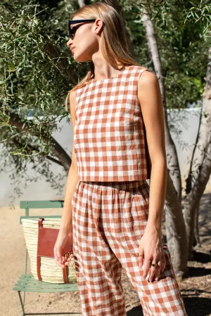 Studio Boxy Top: Handloom Gingham Rust