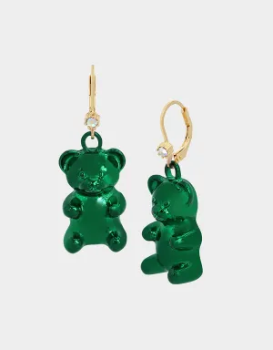 SUGAR RUSH BEAR HOOK EARRINGS GREEN Betsey Johnson