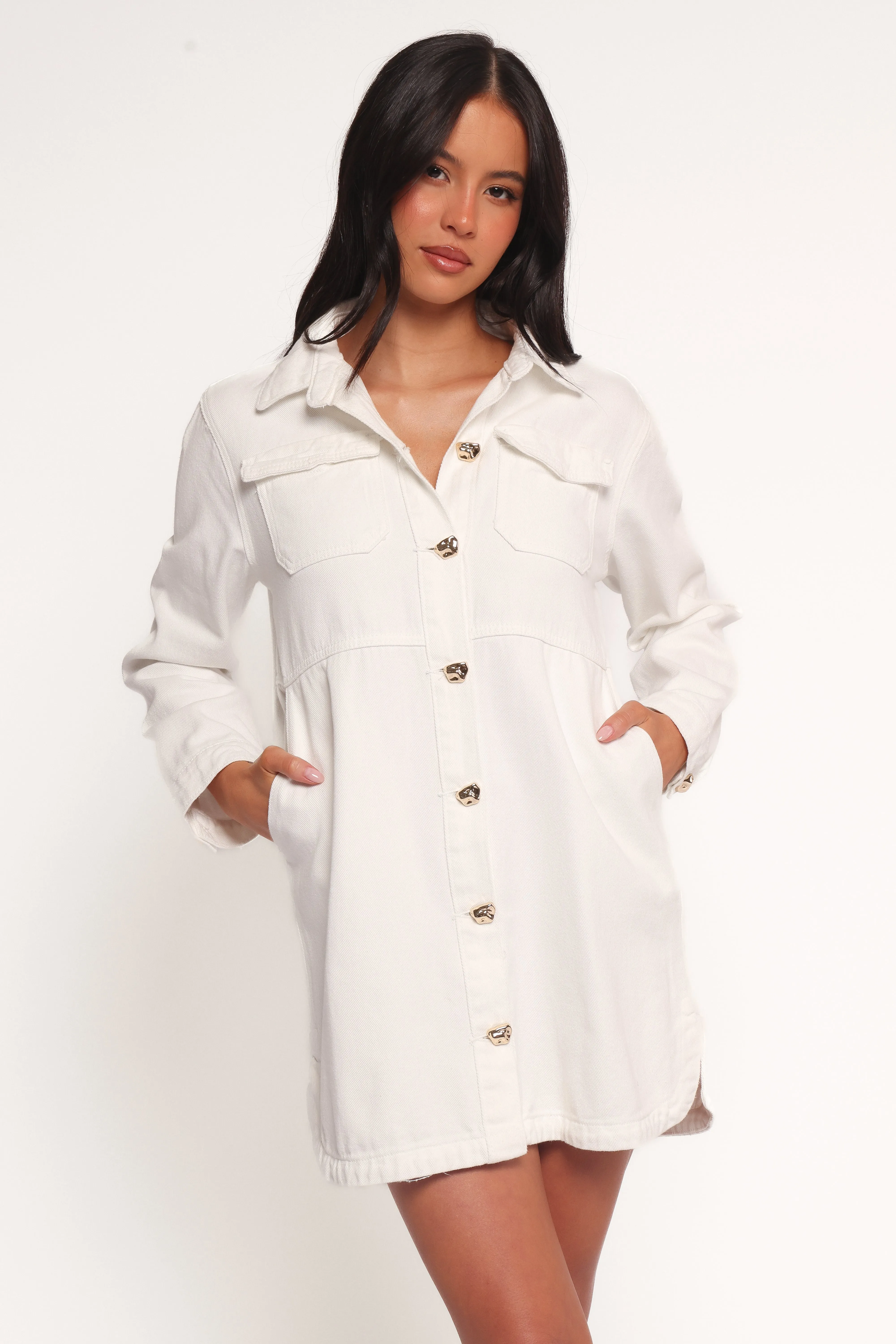 Turner Denim Dress - White Denim