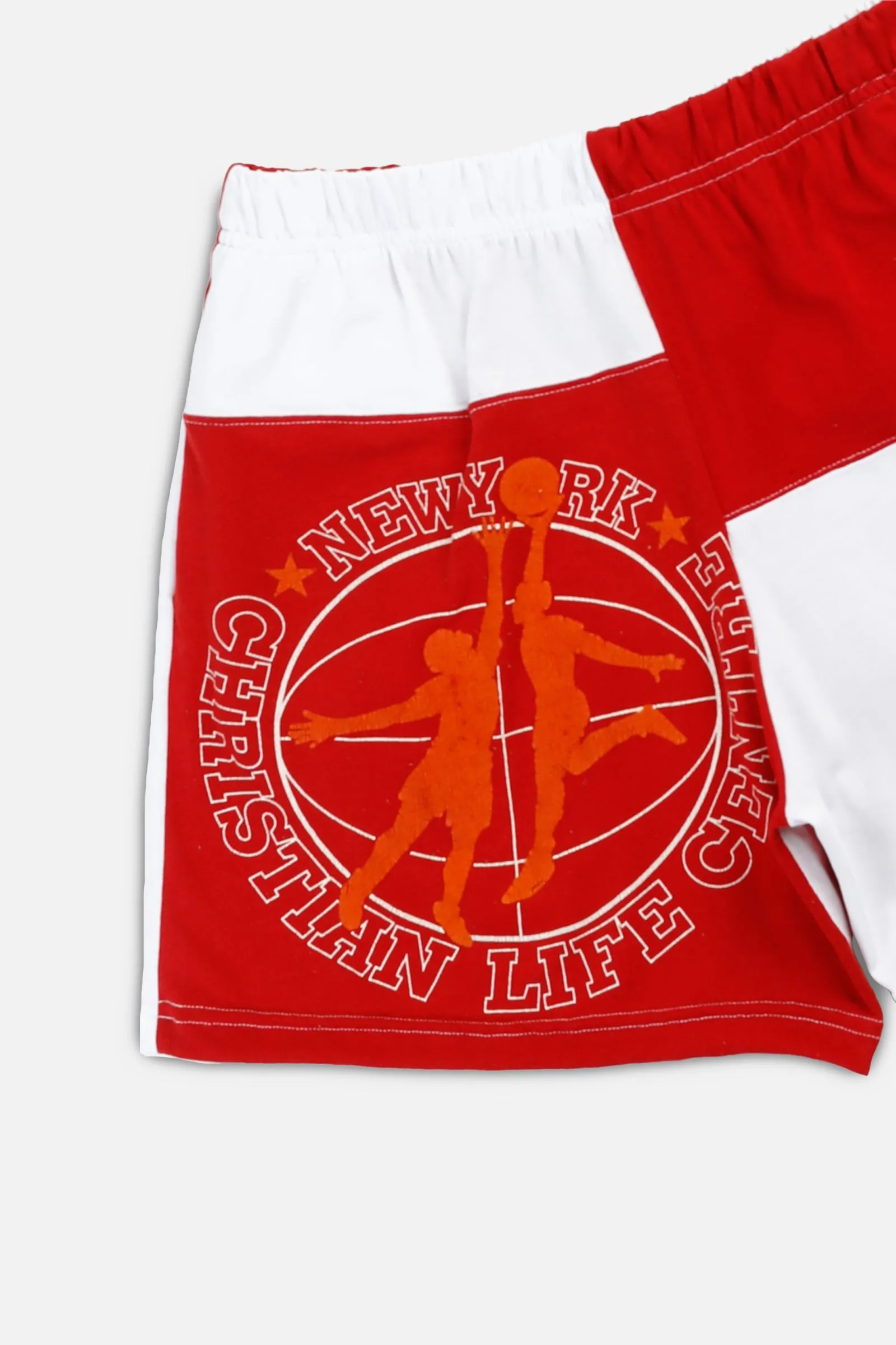 Unisex Rework Basketball Patchwork Tee Shorts - M Frankie