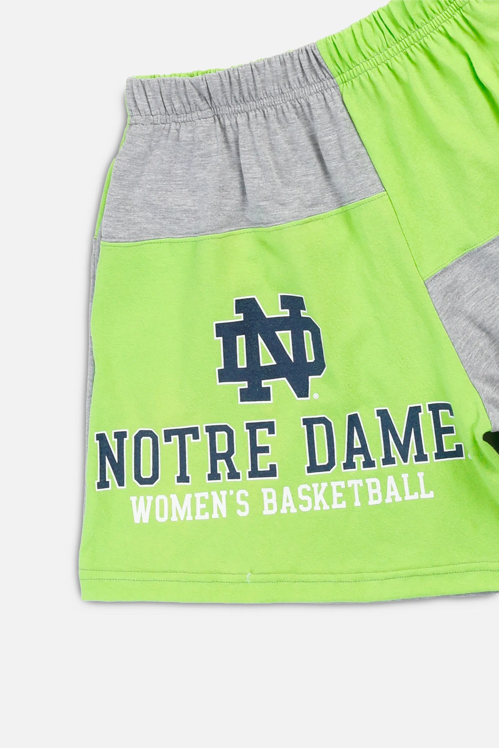 Unisex Rework Notre Dame Basketball Patchwork Tee Shorts - M Frankie