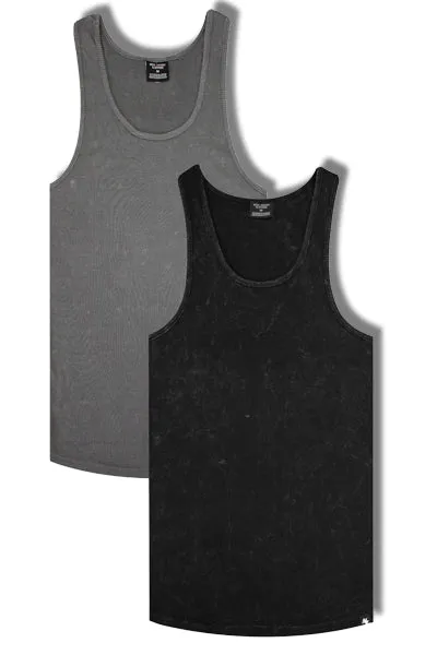 Washed Muscle-Up Ribbed Tank 2pk